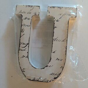 NWT Retro Distressed Small Letter 'U' Sign Script Typeface Michael's Home Decor